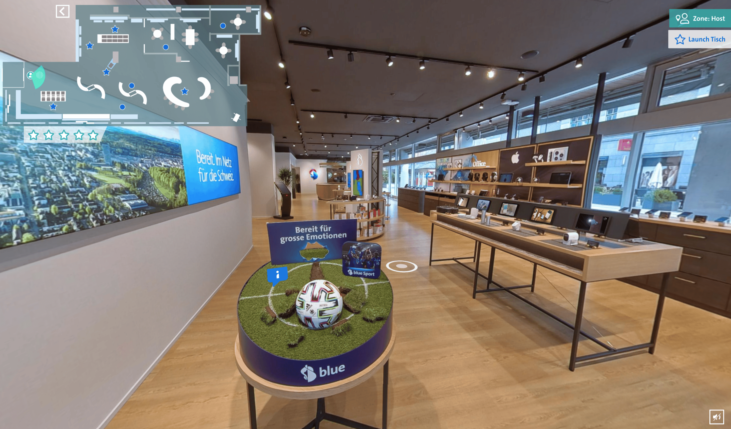 VR-Tour eines Swisscom Shops